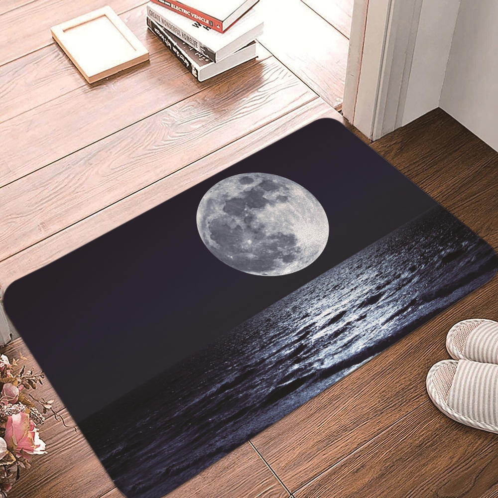 Non-slip Rug Washable Lunar Eclipse Printed Entrance Door Mat Simple Living Room Bedroom Kitchen Rug
