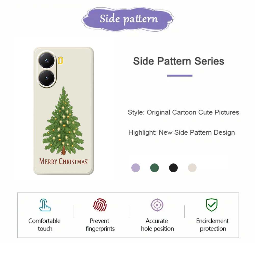 For Xiaomi Redmi Turbo 4 5G/Poco X7 Pro 5G Case Christmas Tree Pattern Printing Straight Edge TPU Phone Back Cover