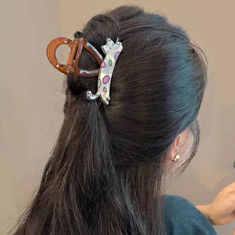 Acetic Acid Cartoon Dog/Cats Hair Claw Clip for Girls Animal Claw Clip Hair Styling Clip Elegant Hair Clamp for Daily Wear