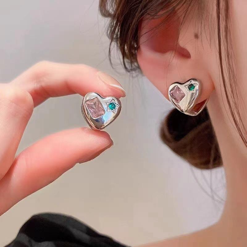 

Серьги в форме сердца из микропаве из циркона для женщин, модные и универсальные серьги