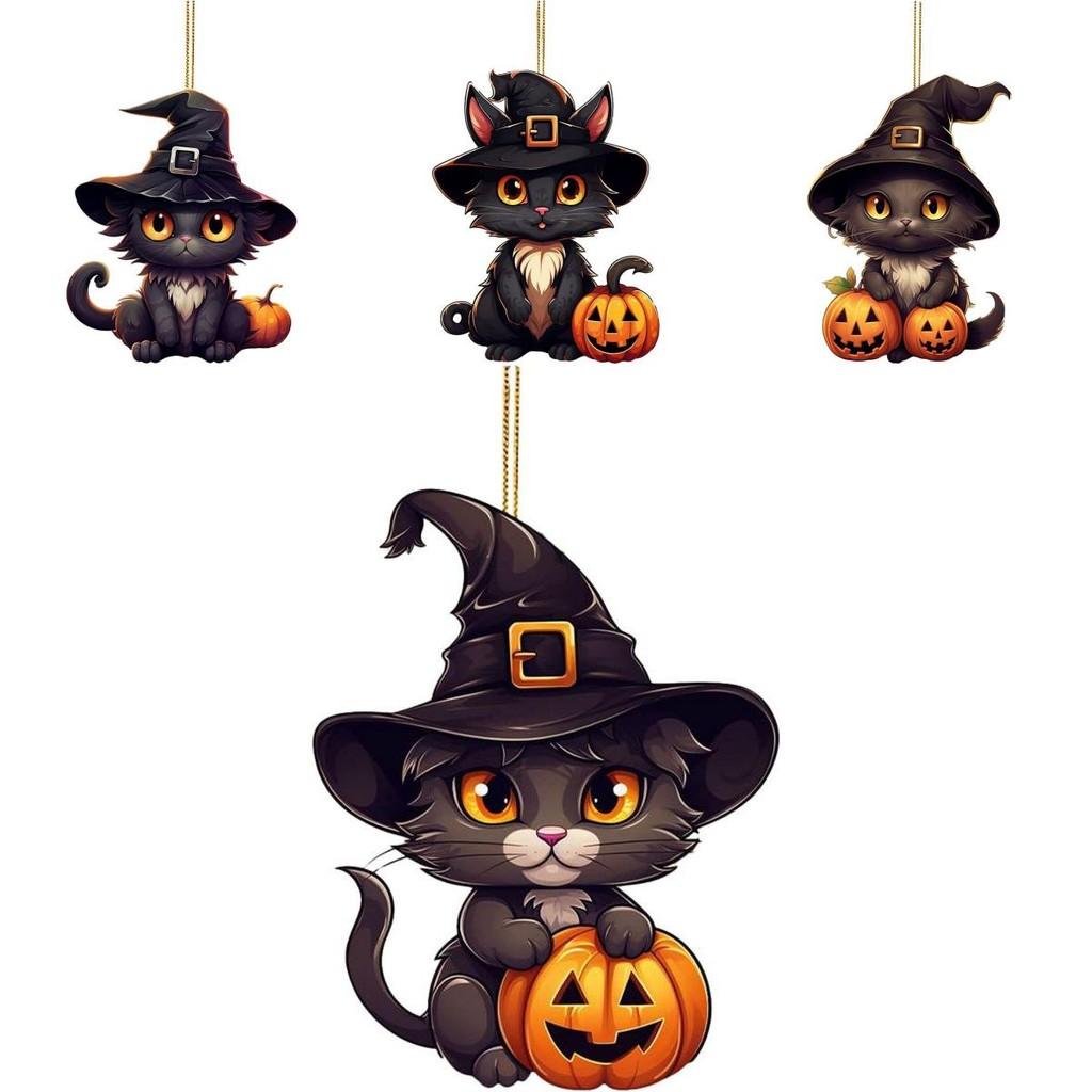 Cartoon Acrylic Colorful Cat Ornament For Holiday Tree And Auto Fun Decoration