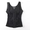 Breathable 3-Row Steel Boned Waist Shaping Vest with Lace & 17 Buttons