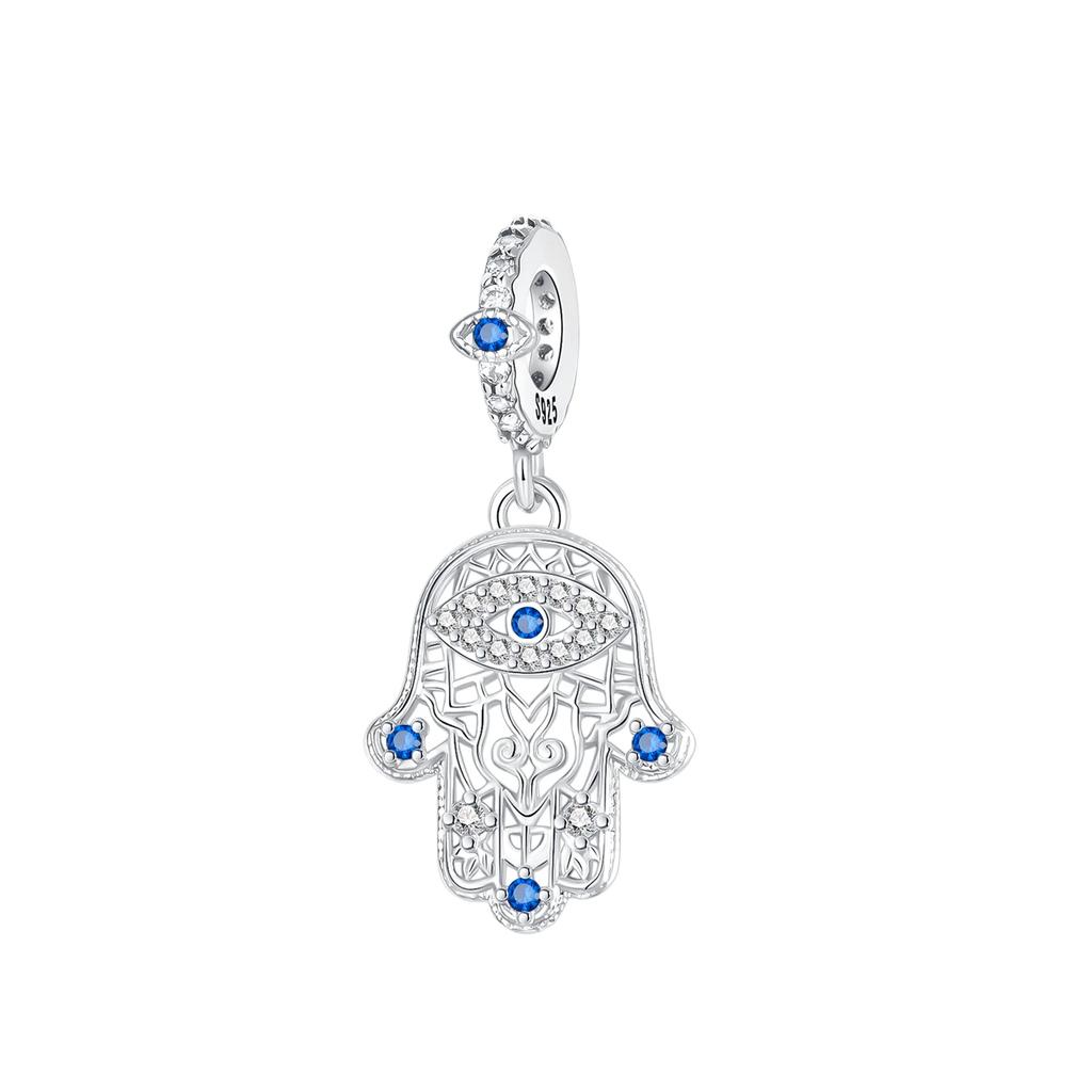 Nouveaux Breloques Originales Cuivre Bleu Mère Sainte Cœur de Palmier Chat Perles Pendentifs Conviennent Bracelet Collier Bijoux DIY Cadeau
