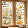 Thanksgiving Window Decals 4 Sheets Autumn Harvest Static Stickers, Maple Leaves Pumpkins Scarecrow Pickup Truck Clings Decals, Removable for