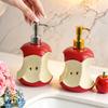 300ML Bitten Fruit Refillable Soap Dispenser, Liquid Hand Soap Shower Gel Container, Empty Pump Lotion Bottle for Bathroom Kitchen