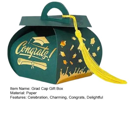 Graduation Cap Gift Boxes Class of 2026 Candy Treat Chocolate Box with Tassel Grad Party Table Centerpiece for Ceremony Graduation Party Favors