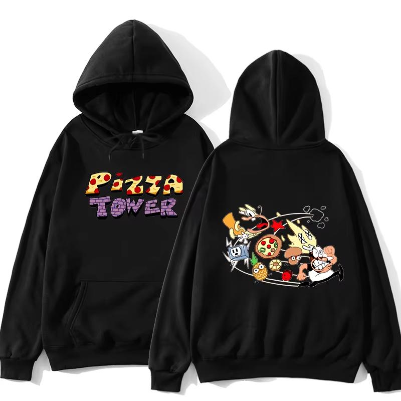 Pizza Tower Neues Logo Pullover Hoodies Merch Herren Damen Sweatshirts Harajuku Streetwear Lustige Kleidung