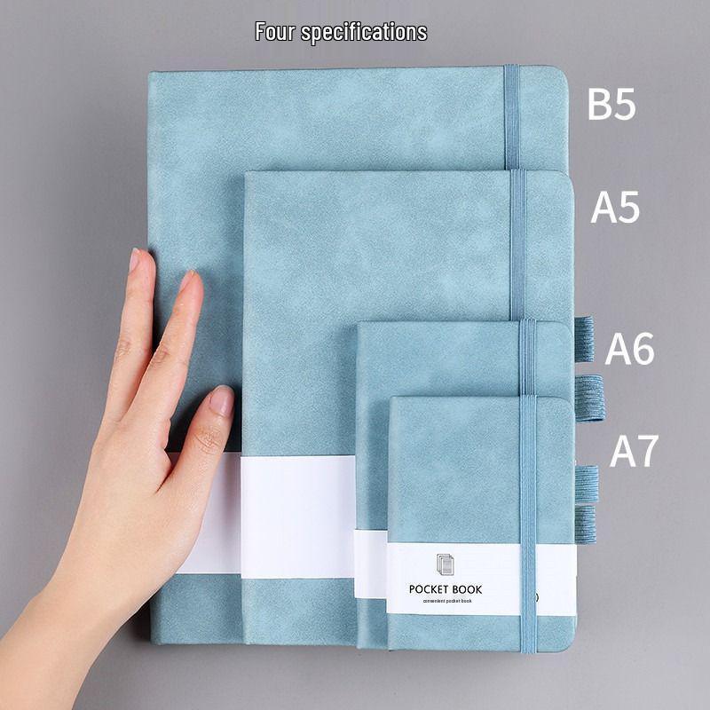 Compact A7 Carry-On Notebook with Strap, Thick Mini Planner, Logo Printable