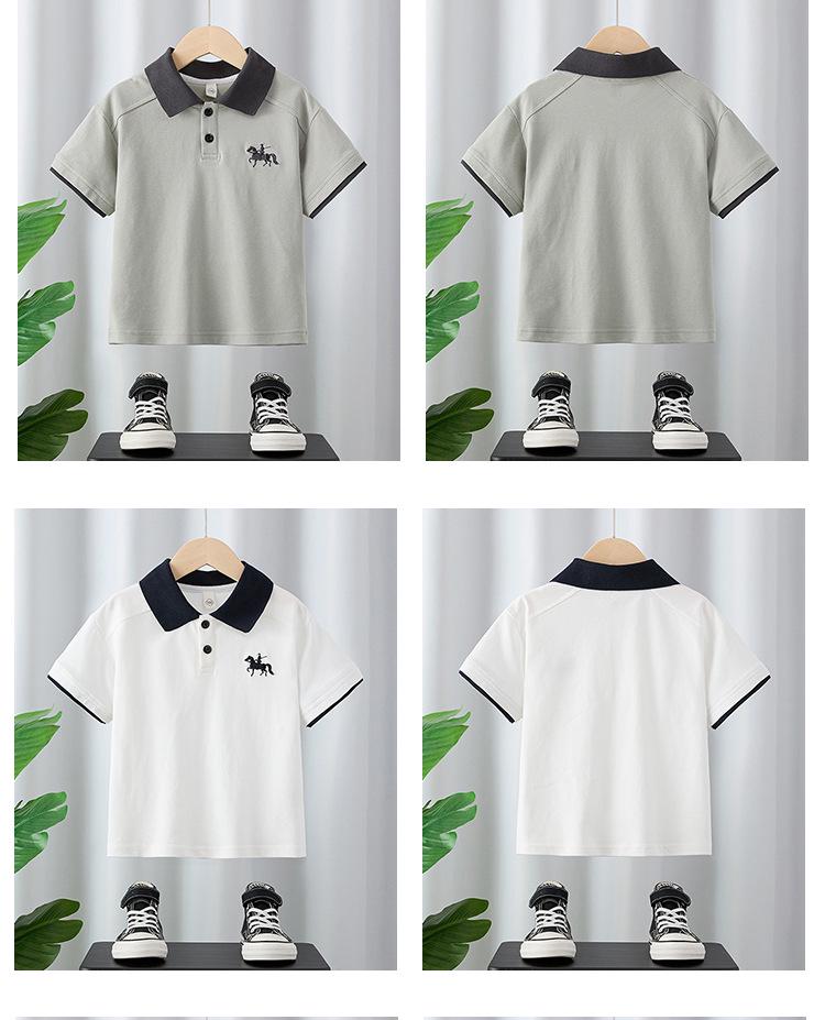 T-shirt Polo Tendance Style Coréen pour Garçons - Été 2025 Casual Manches Courtes