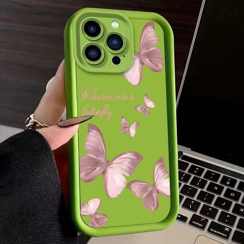 Creative pink butterfly for Apple 17 mobile phone case iphone16promax15pro/14/13/