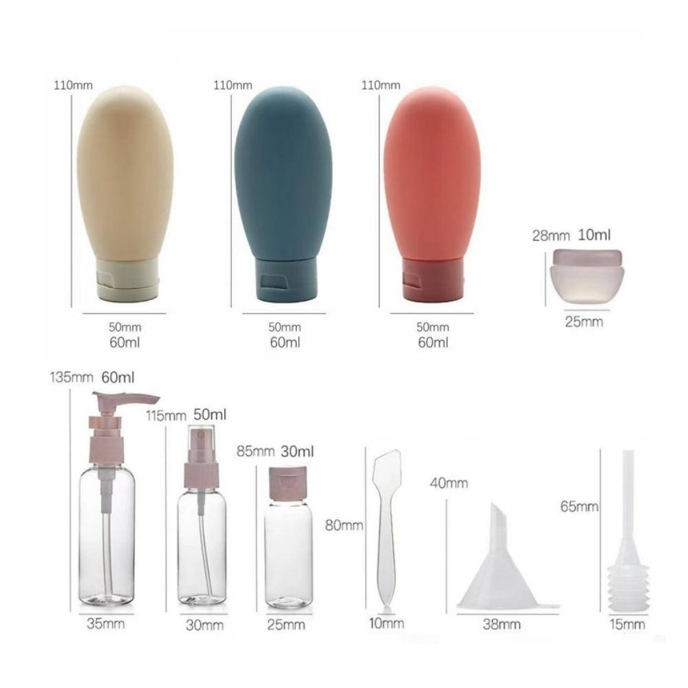 4/11 piece travel toiletries bottle set, silicone can be refilled with travel accessories, toiletries container, travel essentia