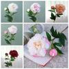 Silk Artificial Peony Flowers Handmade Peony Flower Bouquet 2 Heads Peony Flowers  Wedding