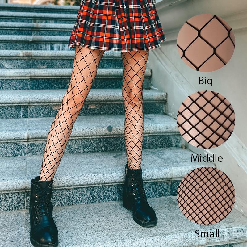Mesh Fishnet Nylon Tights Long Body Stockings Jacquard Step Foot Fashion Seam Lingerie Ladies Black Hosiery Women Sexy Pantyhose