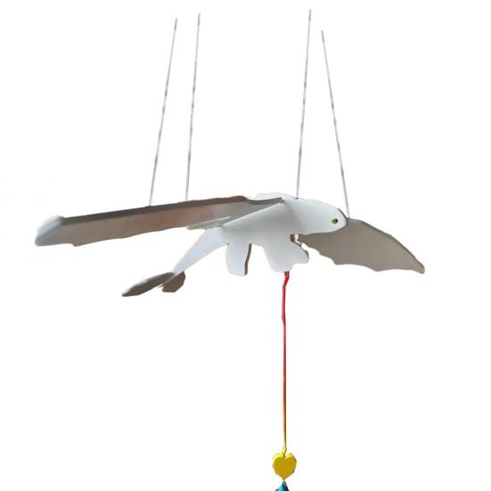 Flying Dragon Hanging Decoration Handmade Wooden Dragon Ornament Kinetic Winged Dragon for Nursery Bedroom Decor