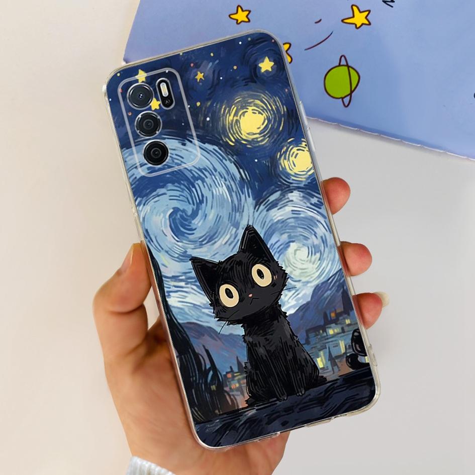 For OPPO A54S Case CPH2273 Back Cover Luxury Marble Cartoon Soft Silicone Phone Case For OPPO A16 CPH2269 A16S CPH2271 Funda New