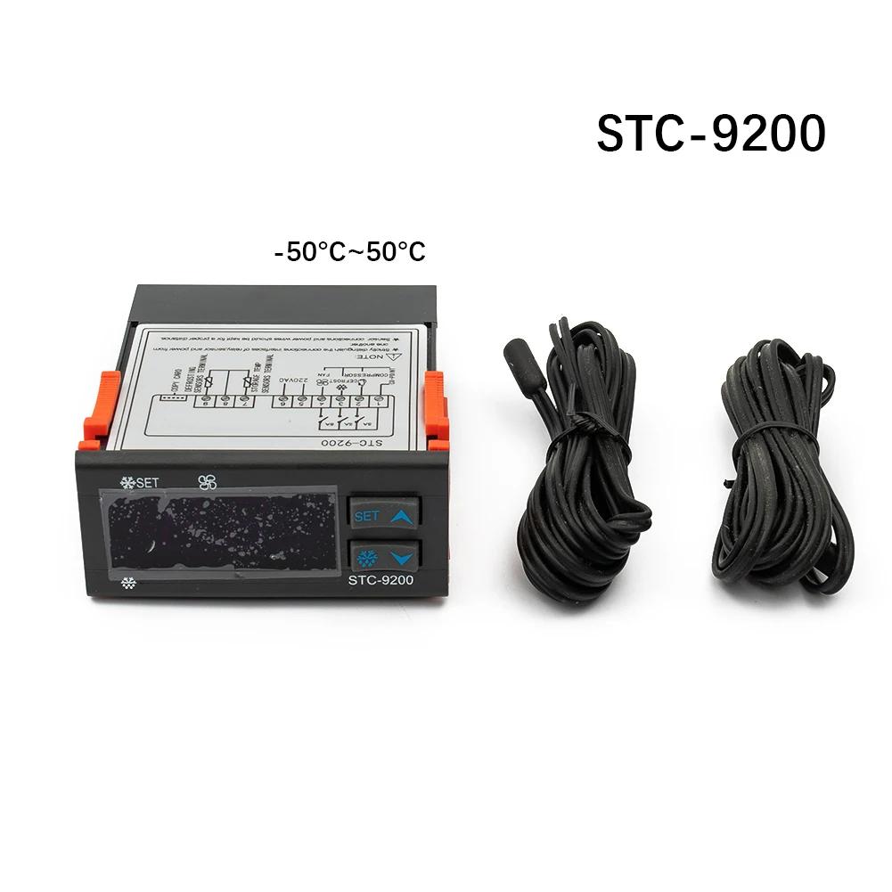 AC 220V Digital Temperature Controller STC9200 with Defrost Function and Two Temperature Sensors for Fan and Cooling Control