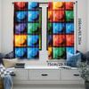 Colorful Building Blocks Print Curtain Geometric Suitable Bedroom Bathroom Living Room Dining Study Curtains Set Of 2 Made Polyester Great Decor