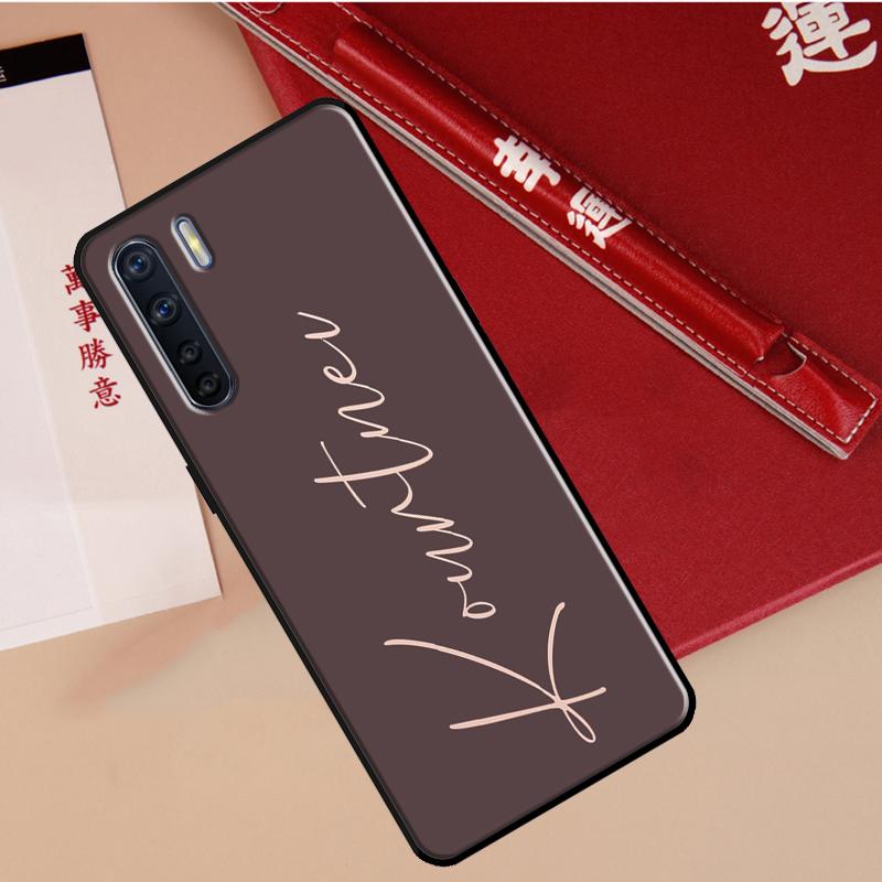 Pastel Name Custom Initials Cover For OPPO A96 A76 A16 A17 A57 A77 A57s A15 A5 A9 A31 A53 A52 A72 A93 A54 A74 A94 Case