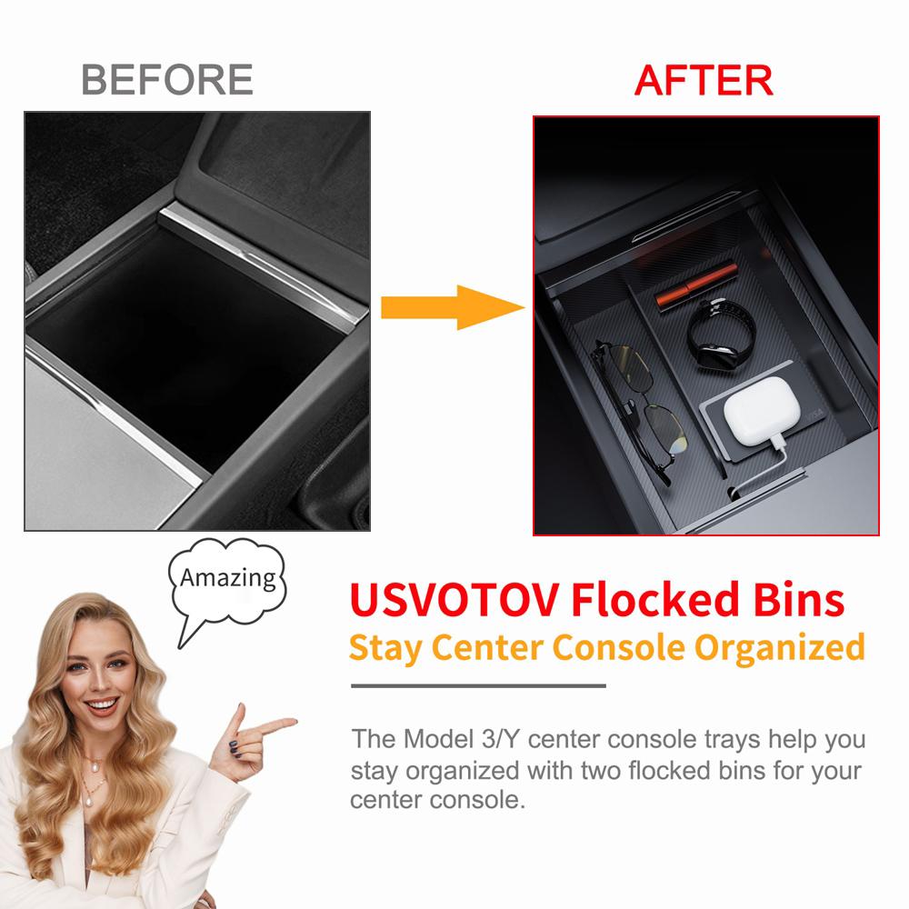 For Tesla New Model Y Juniper Launch 2025 Model 3 Highland Storage Box Organizer Center Console Trays Drawer Armrest Accessories