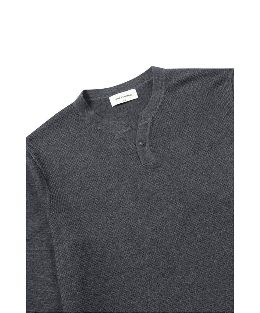 BRENTWOOD [Essentials] Washable Henley Neck Sweater Brwax26231Gyx