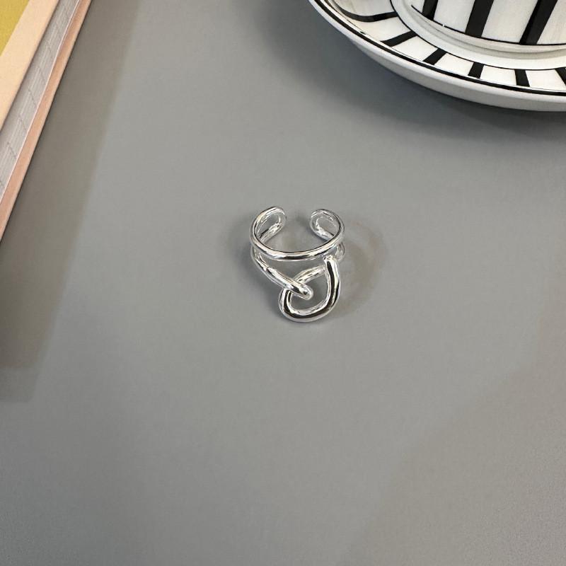 Unique Korean Design Minimalist Double Layer Knot Ring For Women In Trendy Styles