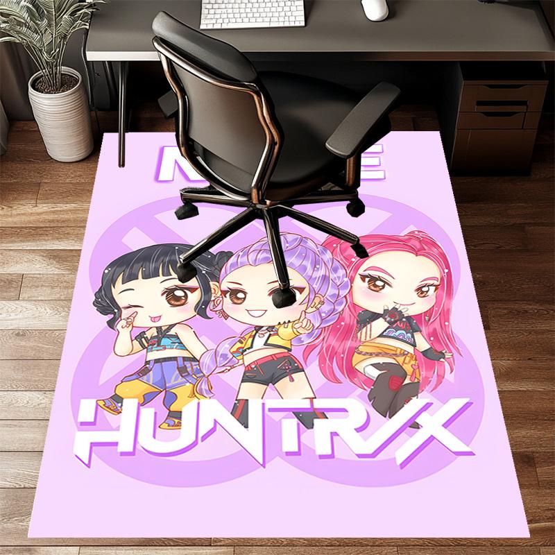 Custom KPop Demon Hunters Mat Personalized Name, Polyester Washable Indoor Entryway Rug, Gift for Christmas, Easter, Thanksgiving Day