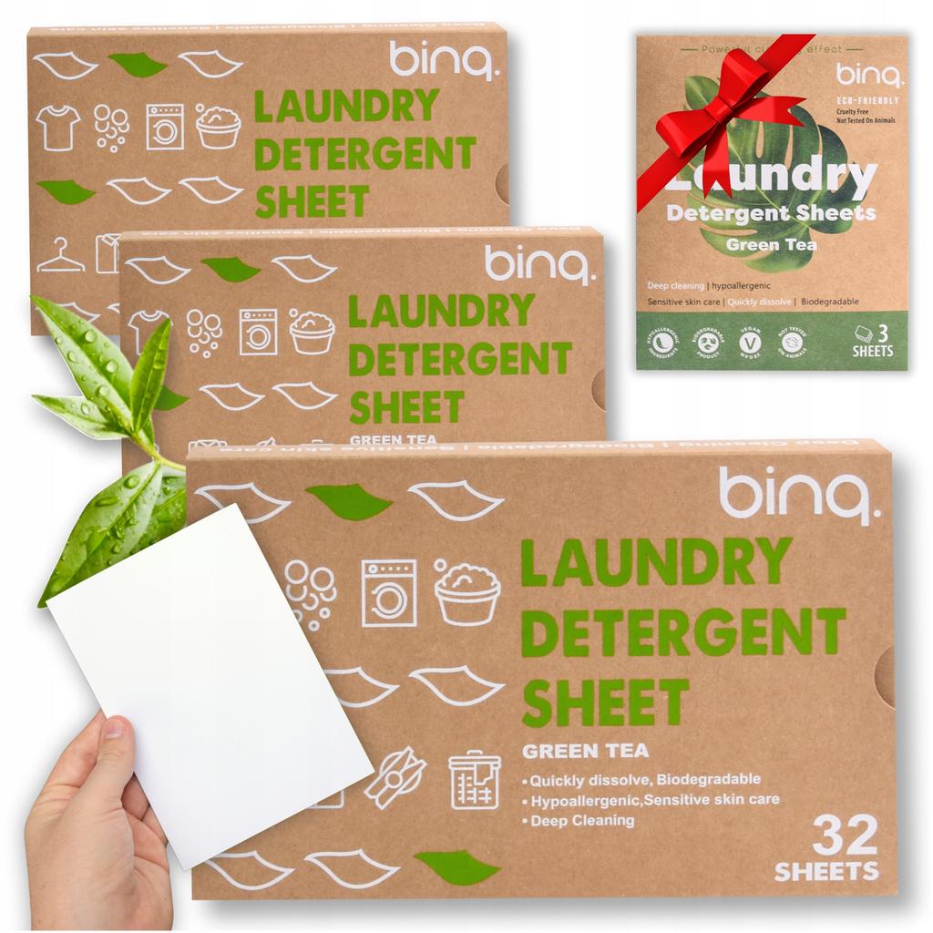 Washing Sheets 96 Washes for All Types of Clothes Ecological + 3 Free Green Tea Scent