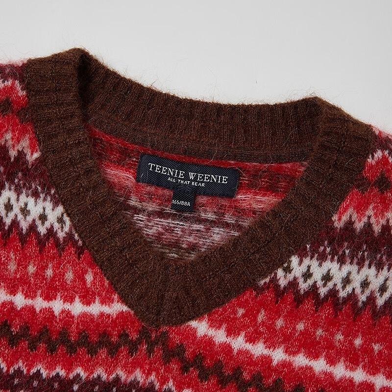 Teenie Weenie Women's Striped V-Neck Sweater