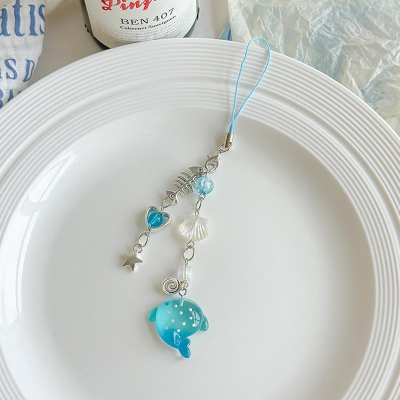 Handykette mit Ozean-Thema, Schlüsselanhänger mit Meeresmotiven, Hai-Handyanhänger, Taschenanhänger-Accessoire
