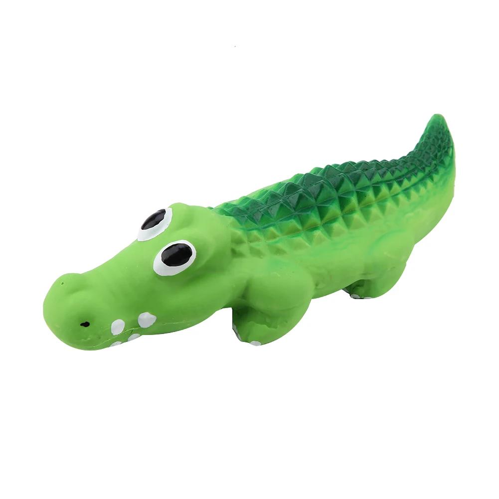 

Puppy Dog Latex Squeaky Toys For Small Medium Dogs Cute Crocodile Chew Toy For Pet Cat Products Puppy Accessories зелений