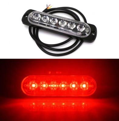 Fog Lamp 6 LED 12V-18V, Red, 12-24V, Off-Road