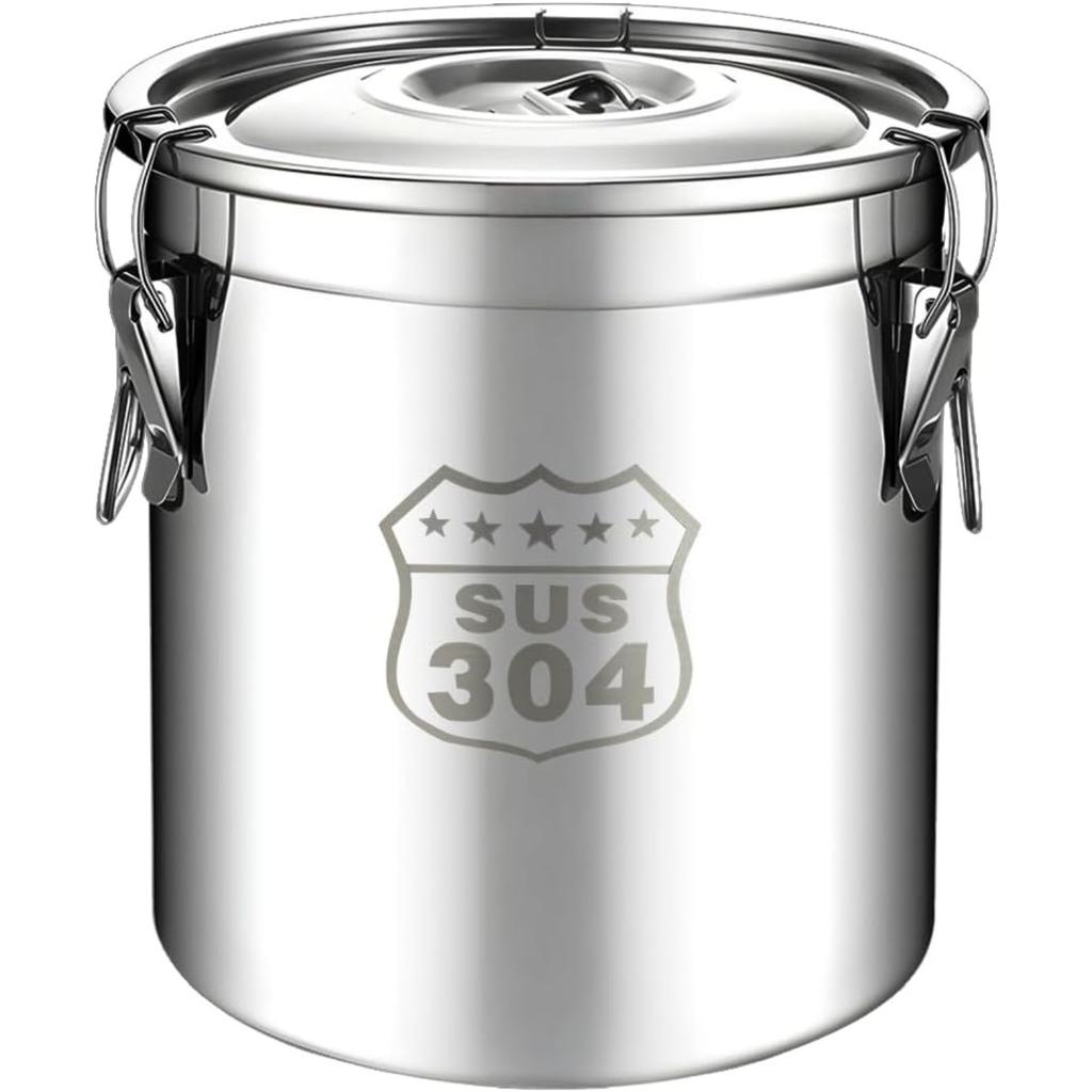 6/12/21/33L Stainless Steel Storage Container with Seal Lid Kitchen Canister with Handles Oil Sugar Milk Storage Bucket for Home Kitchen Bar Restauran