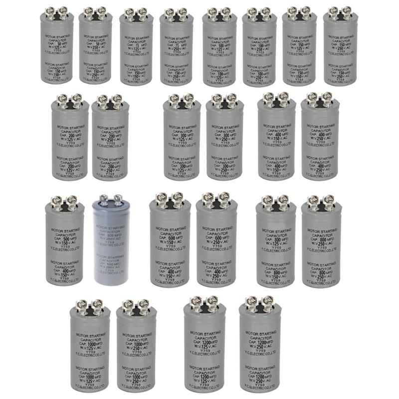 CD60 125V/250V 50UF-1200UF Motor Starting Running Capacitor Motor Start Capacitor Household Industrial Applications