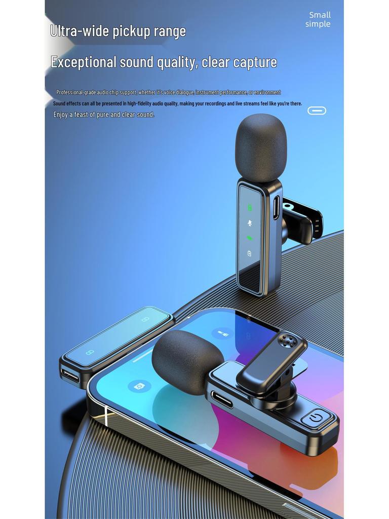 New J81 Lavalier Microphone: Smart Noise Reduction, Wireless J82 Three-in-One Mic