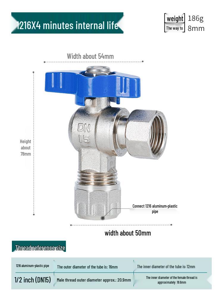 All-Copper Valve Manifold: Three-Way Union, Male/Female Thread Ball Valve for Underfloor Heating and Wall-Hung Boilers