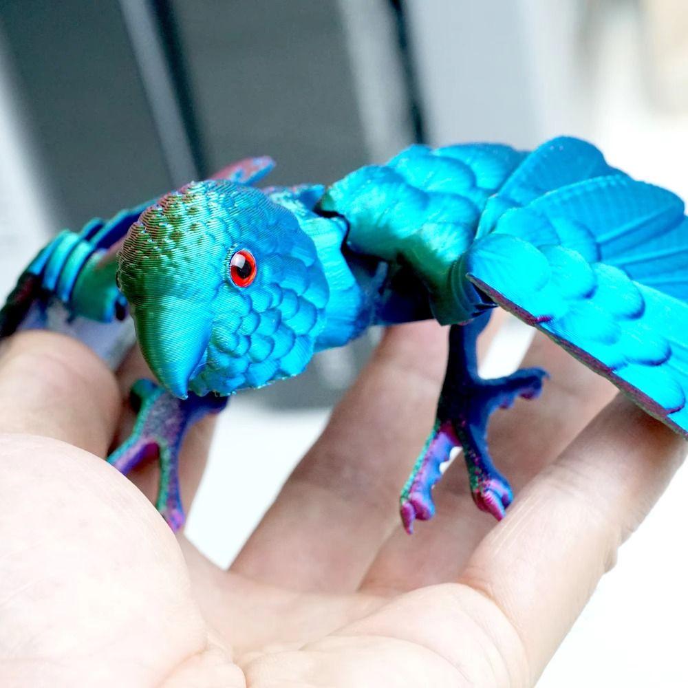 

Блискуча 3D-друкована модель папуги, імітоване око, 3D-артикульована папуга, іграшки, дитячий подарунок Style 2