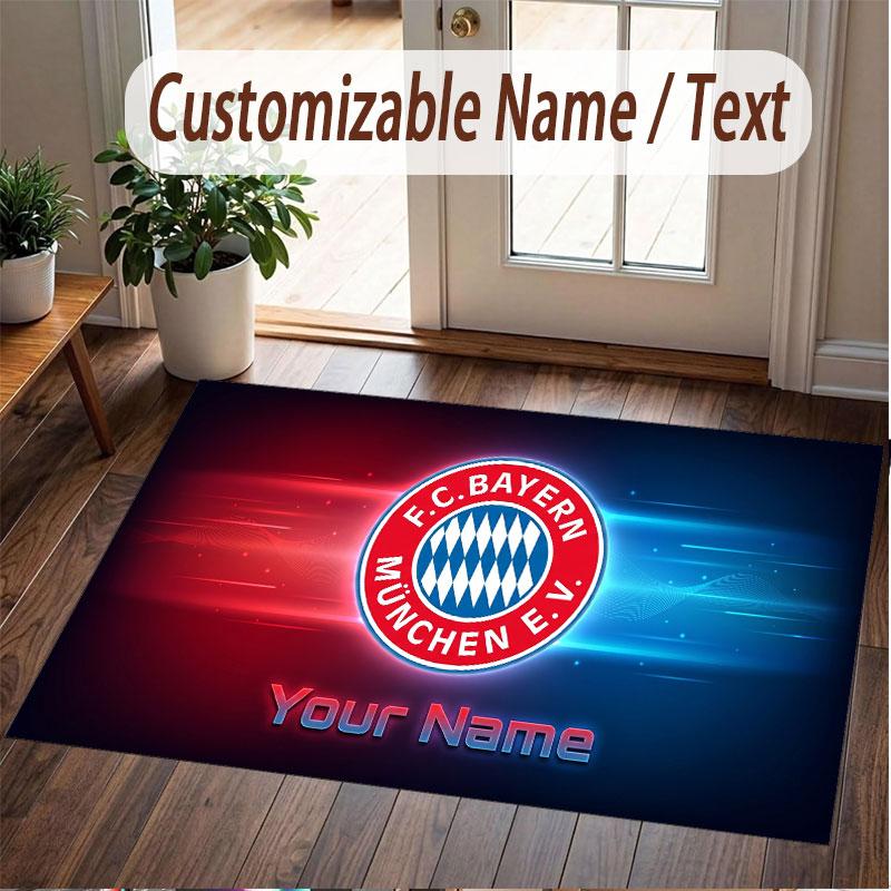 Custom Rug Bayern Munich Pattern Print Name Text Soft Non‑Slip Floor Carpet for Home Indoor Decoration