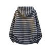 Women's Retro Striped Hooded Knit Cardigan Sweater Coat