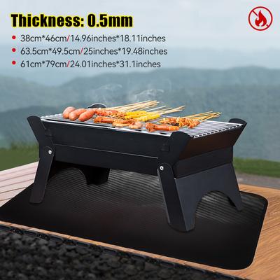 Under Grill Mat Fireproof Fire Pit Mat Outdoor Camping Wood Stove Grill Mat Barbecue Grill Mat Ground Patio Deck Lawn Ember Mat