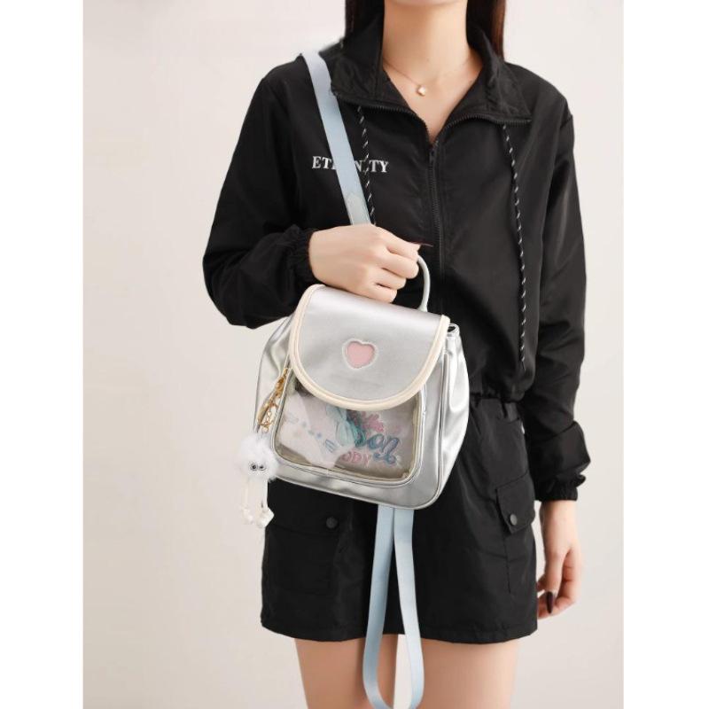 High-end Silver 2025 New Trendy Summer Two-dimensional Comic Exhibition Pain Bag Versatile Commuter Women's Backpack