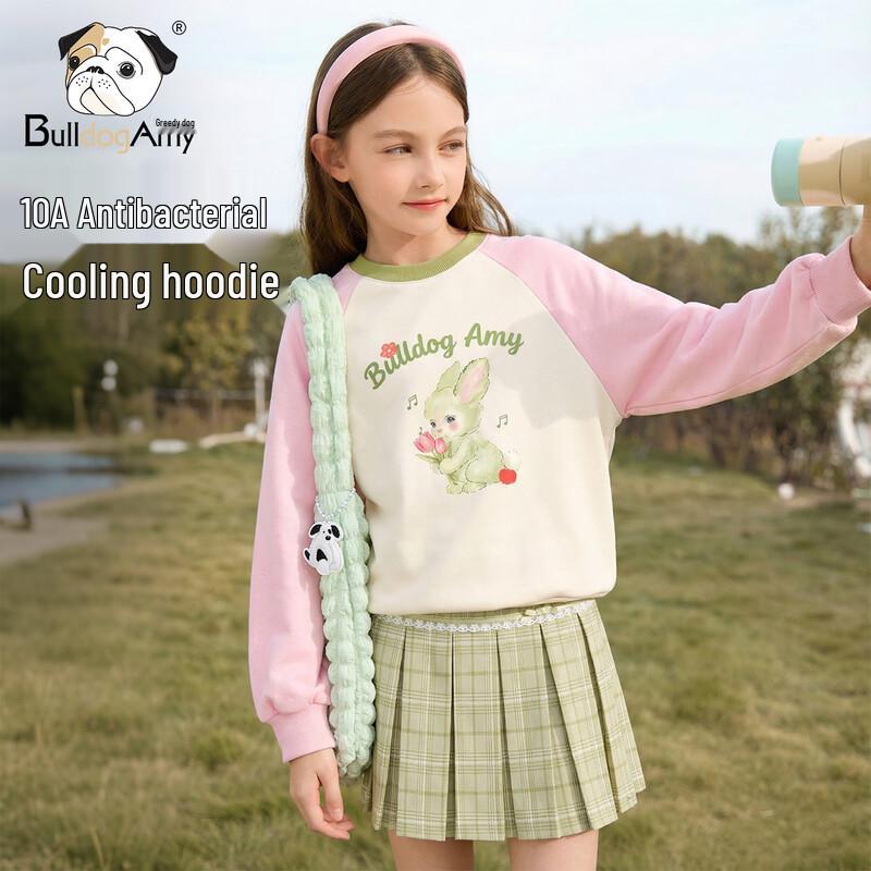 CHANZUIGOU Girls  Dopamine Bunny Antibacterial Cool-Feel Sweatshirt 160 cm
