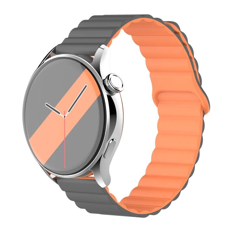 Silicone Magnetic Loop For Samsung Galaxy Watch 7 6 5 Pro 4 Classic Active Link Band Bracelet Huawei GT 2-2e 3-4 20mm 22mm Strap