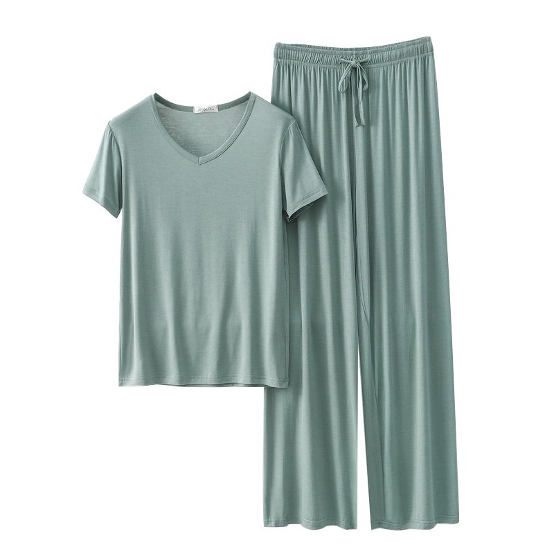 Women's Loose Casual Pajama Sets V-neck T-shirt and Pants