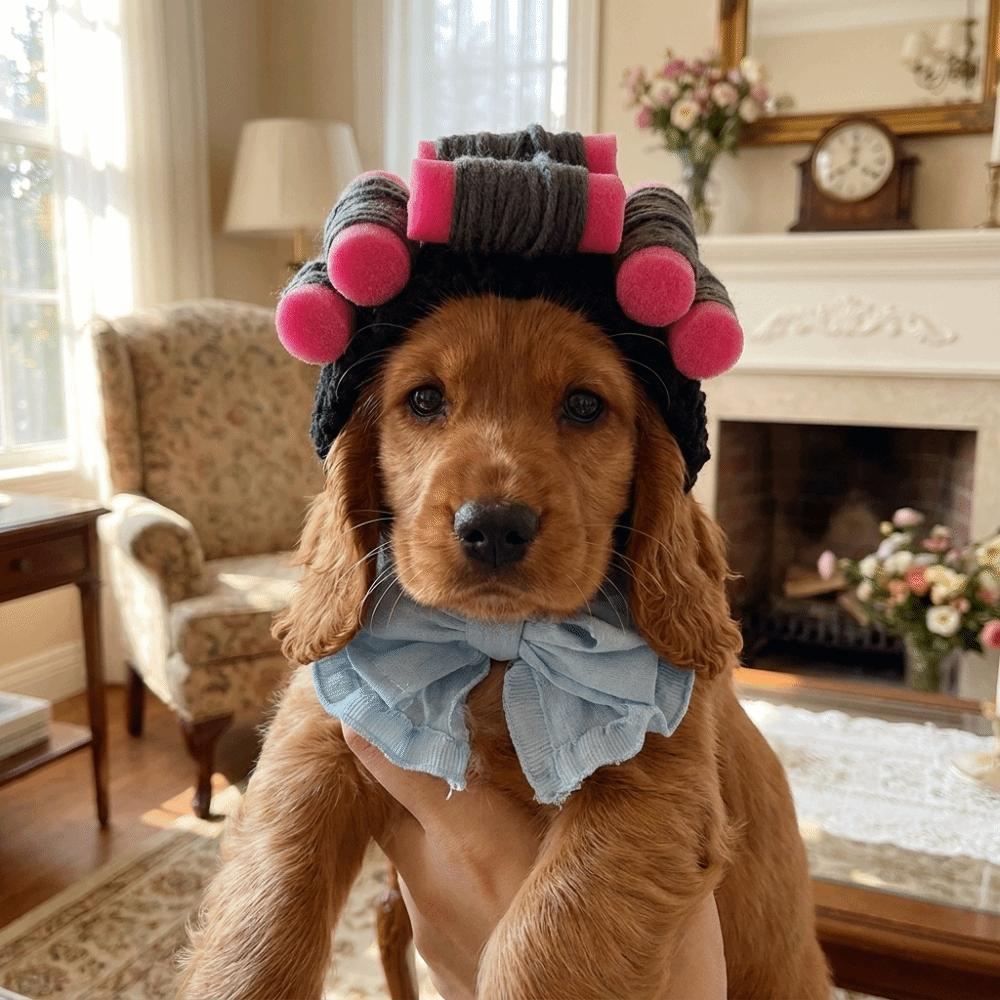 Soft Curly Hair Dog Hats Curly Hair Pet Headgear Pet Accessories Pet Head Cover Cosplay