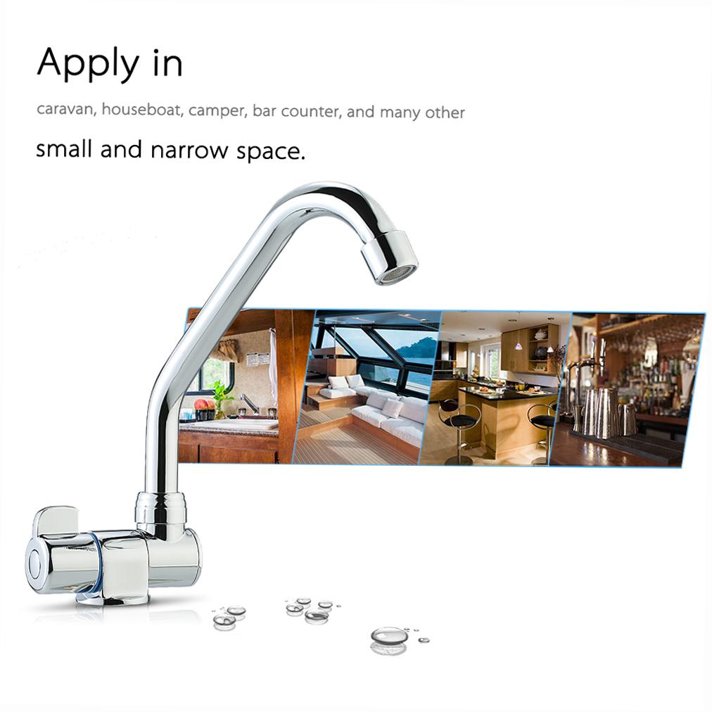 Foldable RV Faucet Rotating Single Handle Deck Wall Mounted RV Kitchen Faucet