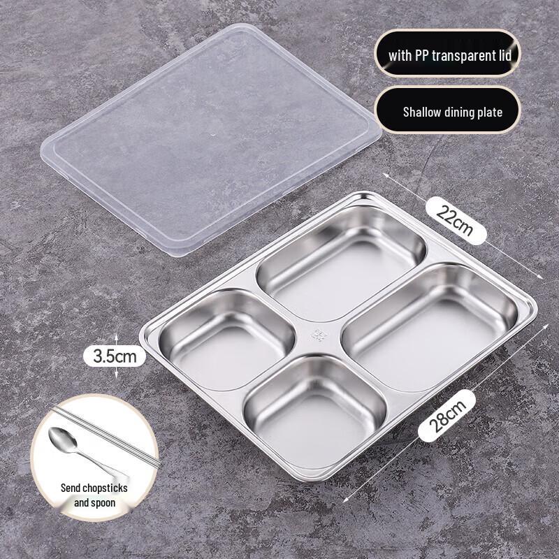 

Stainless Steel Divided Lunch Box with Lid
