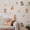 4Pcs Wall Decals, Cartoon Bear Fox Print Wall Stickers, Self-Adhesive Removable Waterproof Wall Decals for Nursery Art Bedroom Classroom