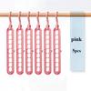 5pcs 9-hole wardrobe storage rack multifunctional foldable clothes drying rack storage clothes rack space-saving clothes hanger