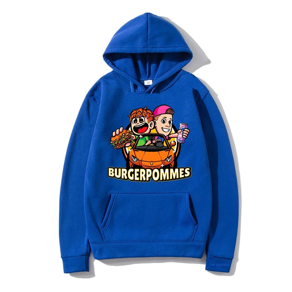 Burgerpommes 2 Hoodies Mode Street Hoodies Geeignet für Männer und Frauen Herbst/Winter Warme Lässige Hoodies Sweatshirts