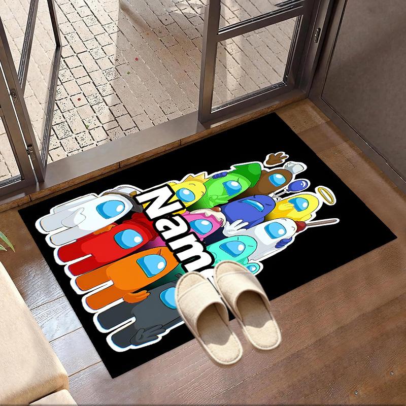 Custom Name Personalized Among Us Print Carpet, Versatile Home Decor Rug, for Playroom, Apartment, Balcony, Entryway, Hallway Gift